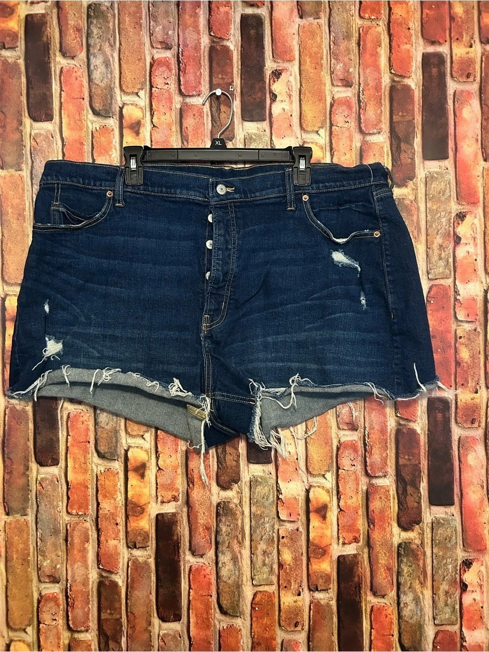 Old Navy Sky-Hi A-Line Secret-Smooth Pocket Denim Shorts Denim Shorts Blue 24